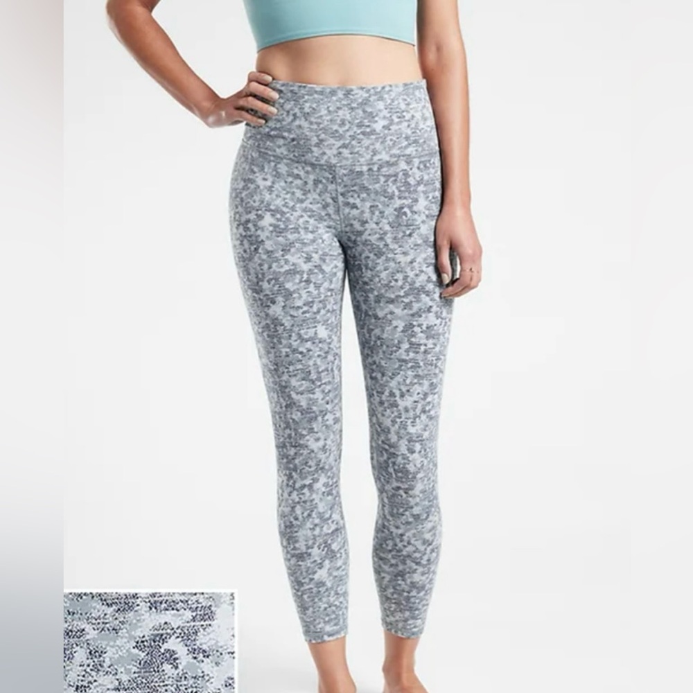 Athleta Elation Textured Tights Meadow Snowfall Blue